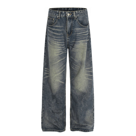 Whitewashed loose denim pants