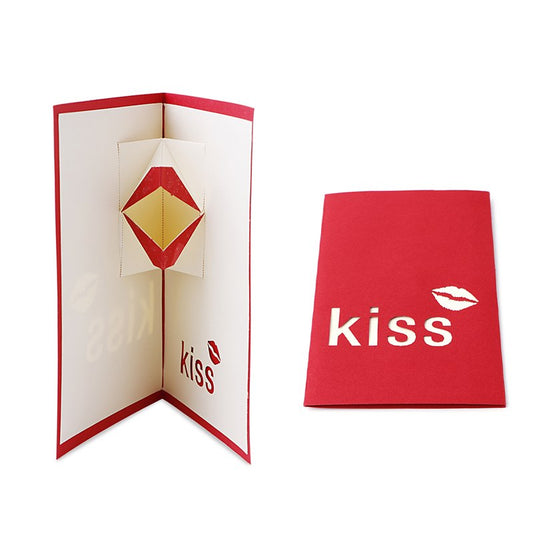 3D Pop Up Paper Laser Cut Greeting Cards Creative Handmade Kiss Birthday Postcards for Lover Thank You Cards
