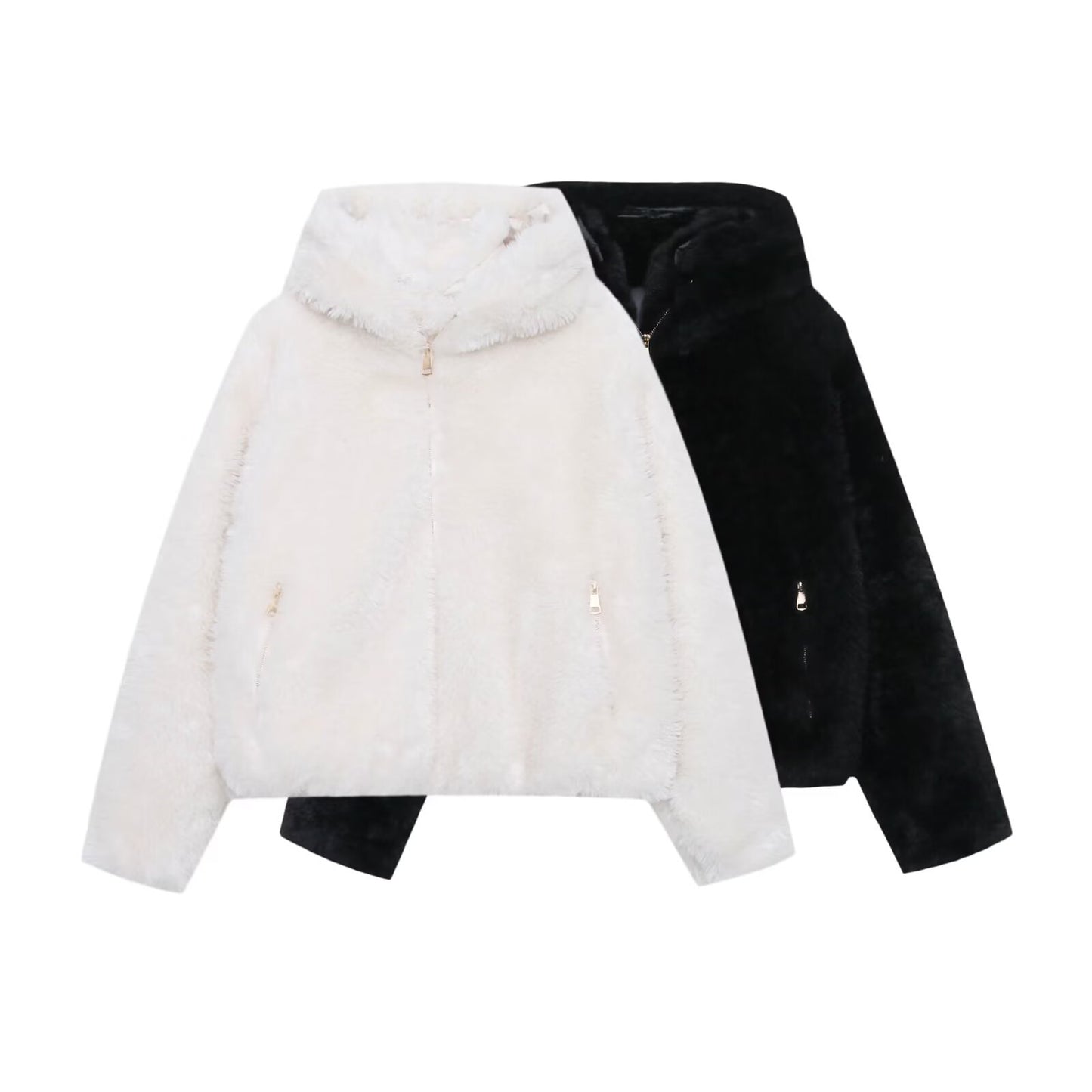 Street hooded woolen coat women's clothing