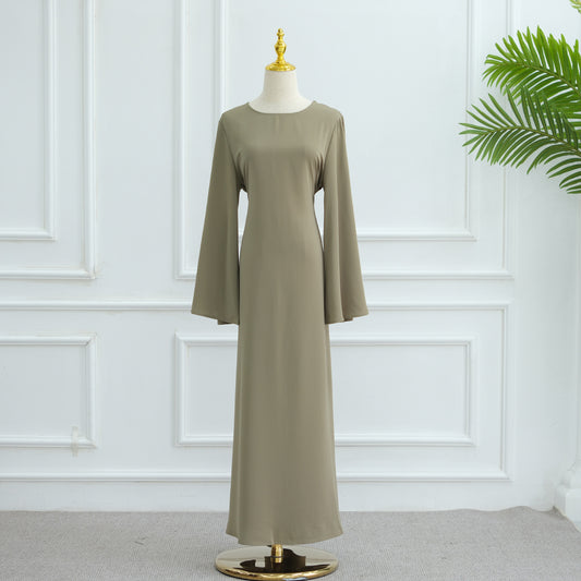 Simple Solid Color Dress Abaya