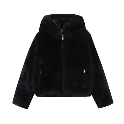 Street hooded woolen coat women's clothing