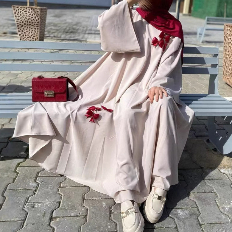 Women's Dubai Abaya Loose Plus Size Bow Long Robe Dress