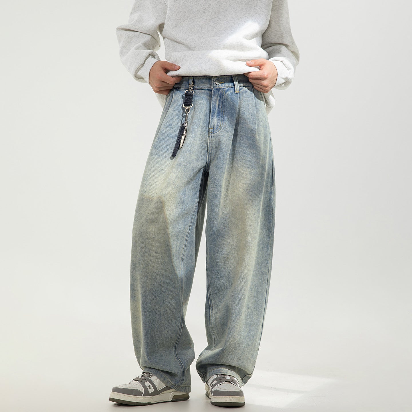 Loose long pants straight leg pants