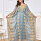 Moroccan Muslim Robe Embroidered Beaded Dinner Two Piece Set Dress