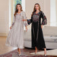 Elegant Muslim Dress Dubai Women's  Embroidered Beaded Long Robe