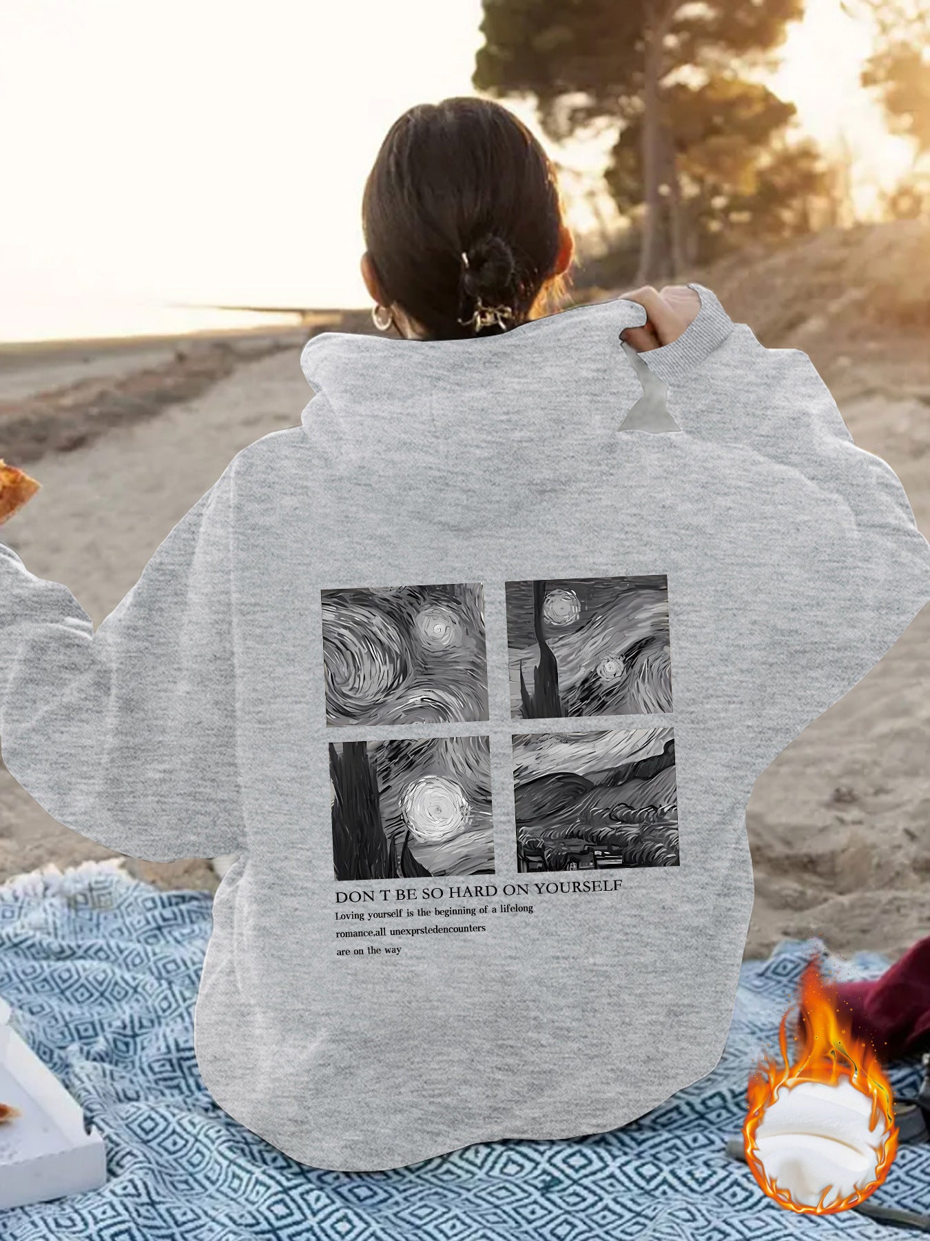 Oil painting printed hood