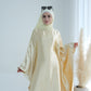 Shiny Lemon Yellow Dress Abaya