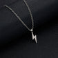 Rinhoo Stainless Steel Necklace For Women Men Long Chain Small Lightning Pendant Necklace Party Ornament Jewelry Gift