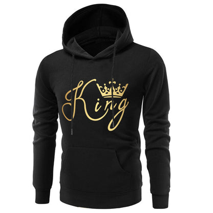 KING QUEEN Couple Valentine's Day Hoodie Sweatshirt with Hood