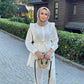 Arab Women's Wrinkled Long Sleeve Belted Shirt Loose Long Casual Set