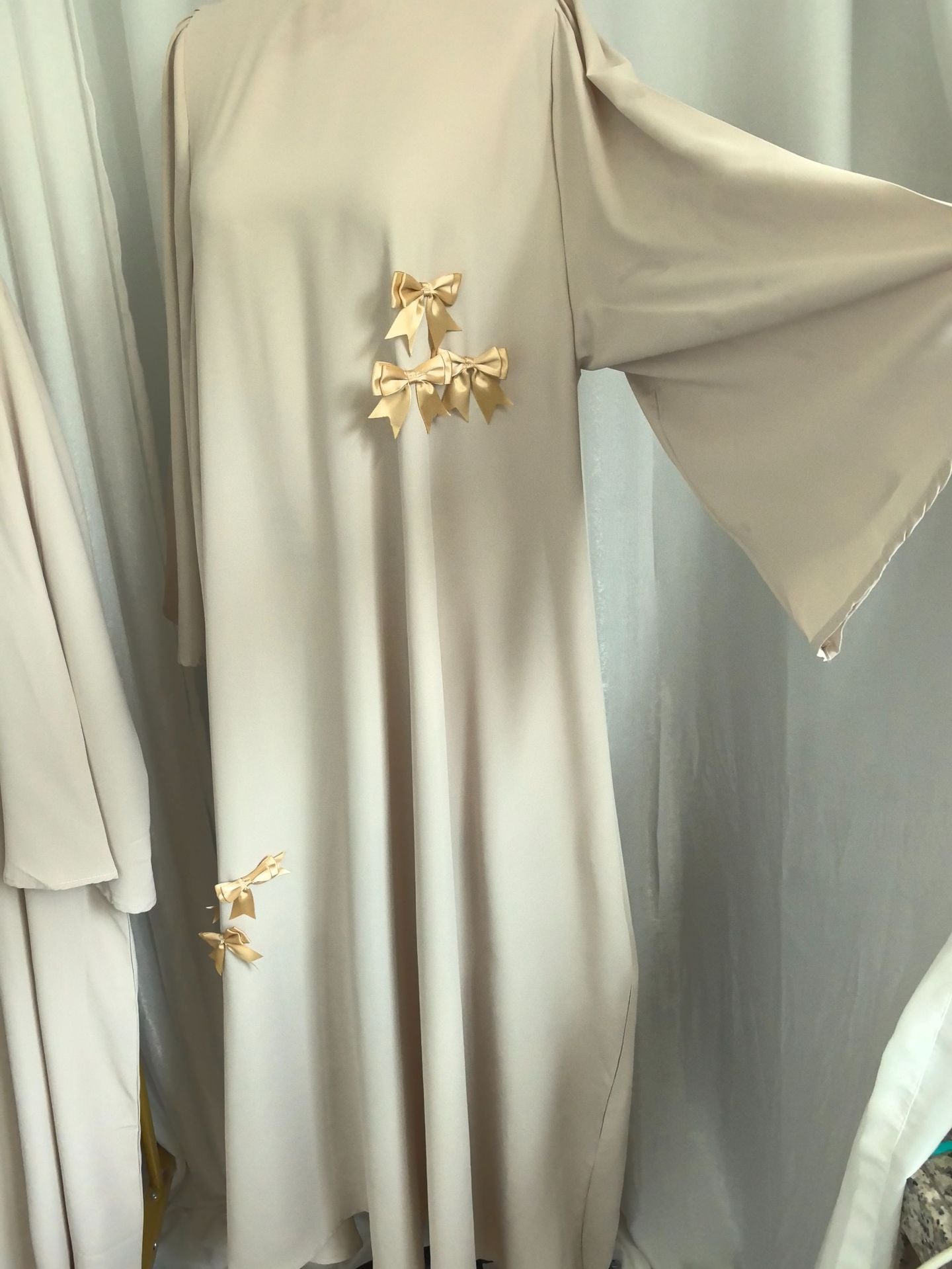 Women's Dubai Abaya Loose Plus Size Bow Long Robe Dress