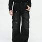Multi-Pocket Cargo Wide-Leg Jeans
