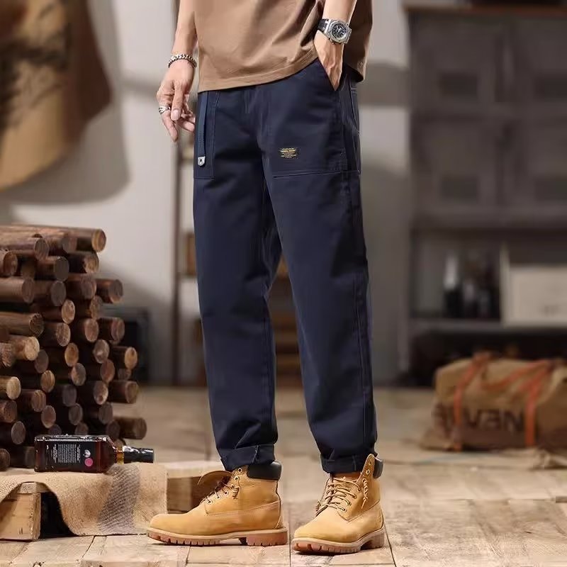 Men's workwear khaki pants leg binding pants