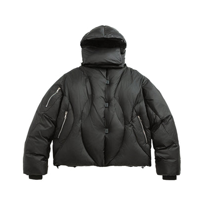 Design Removable Hood Windproof Warm  White Duck Down Winter Coat
