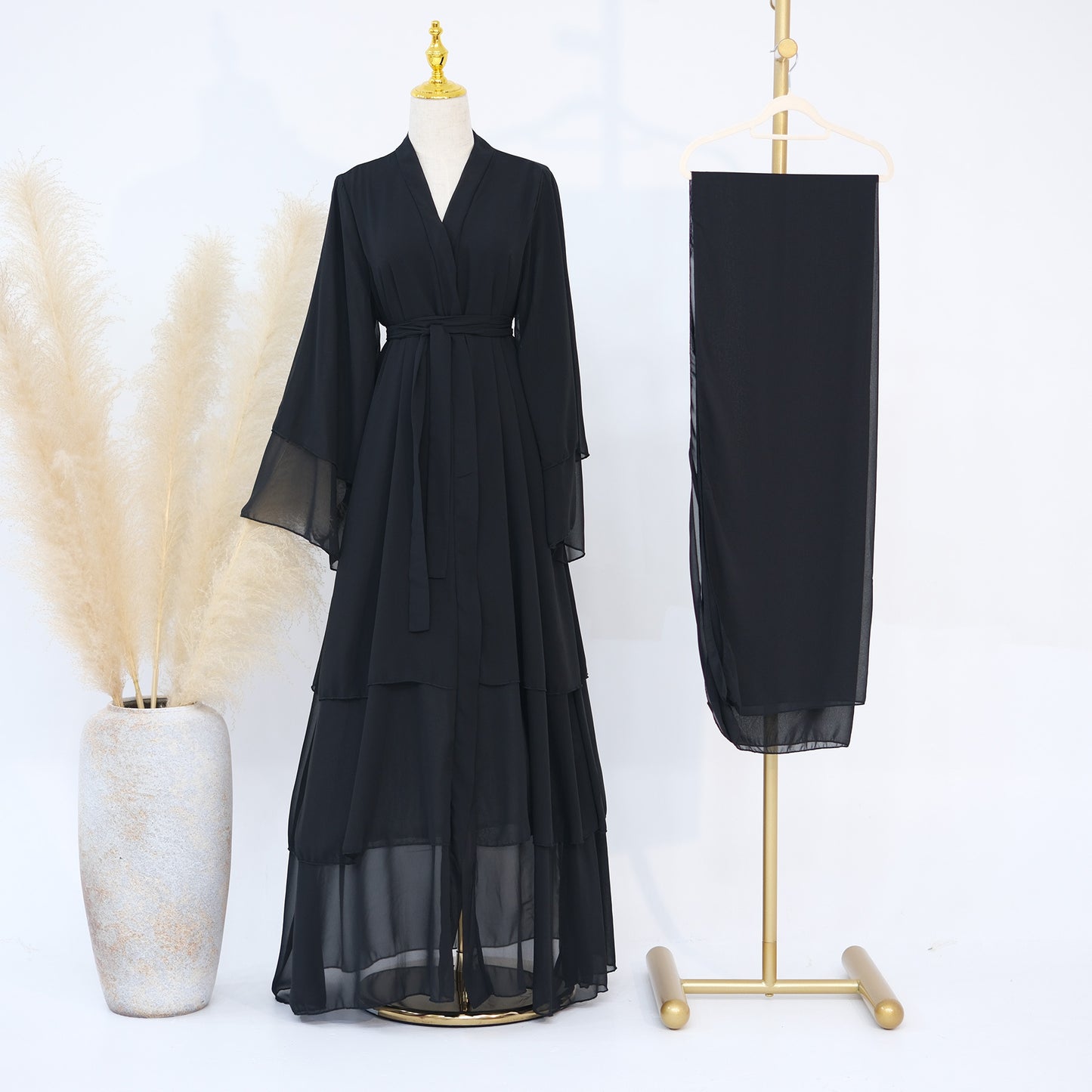 Elegant Children's Family Matching Cardigan Abaya