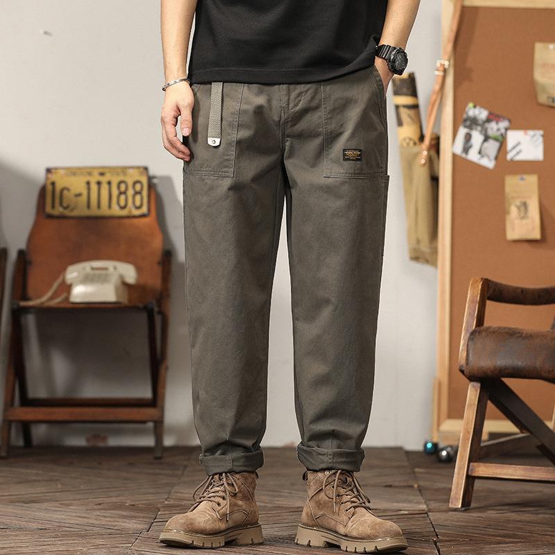 Men's workwear khaki pants leg binding pants