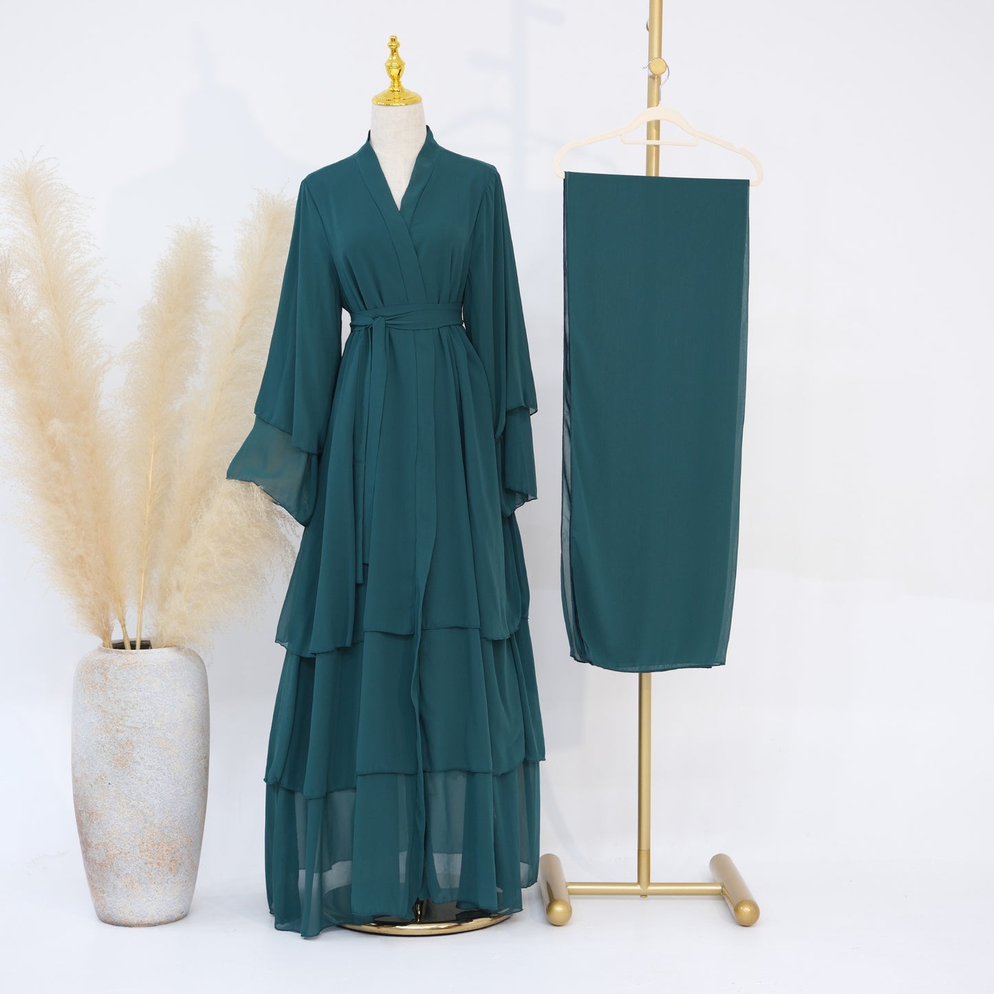 Elegant Children's Family Matching Cardigan Abaya