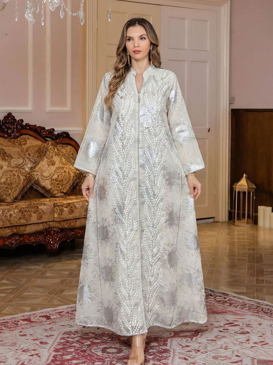 Muslim Embroidered  Dress Dubai Long Robe Arabic Women's Clothing