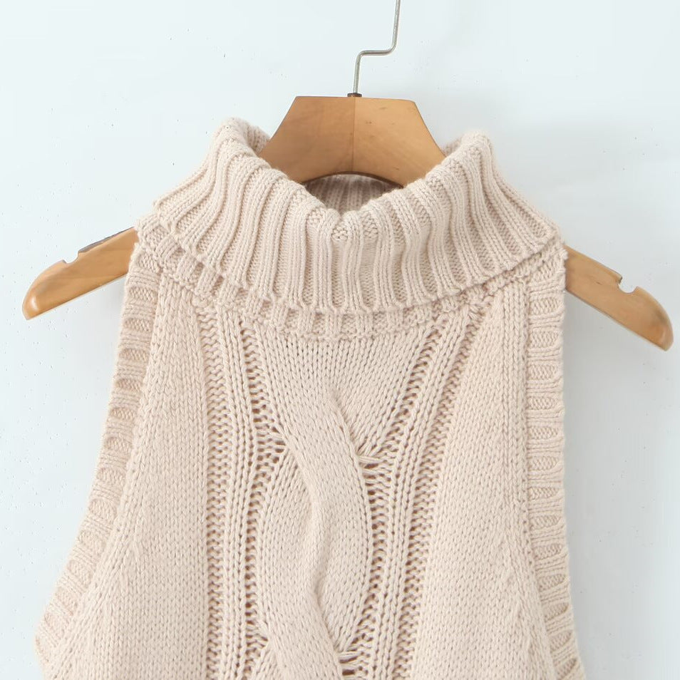 Street sleeveless patchwork knit dress