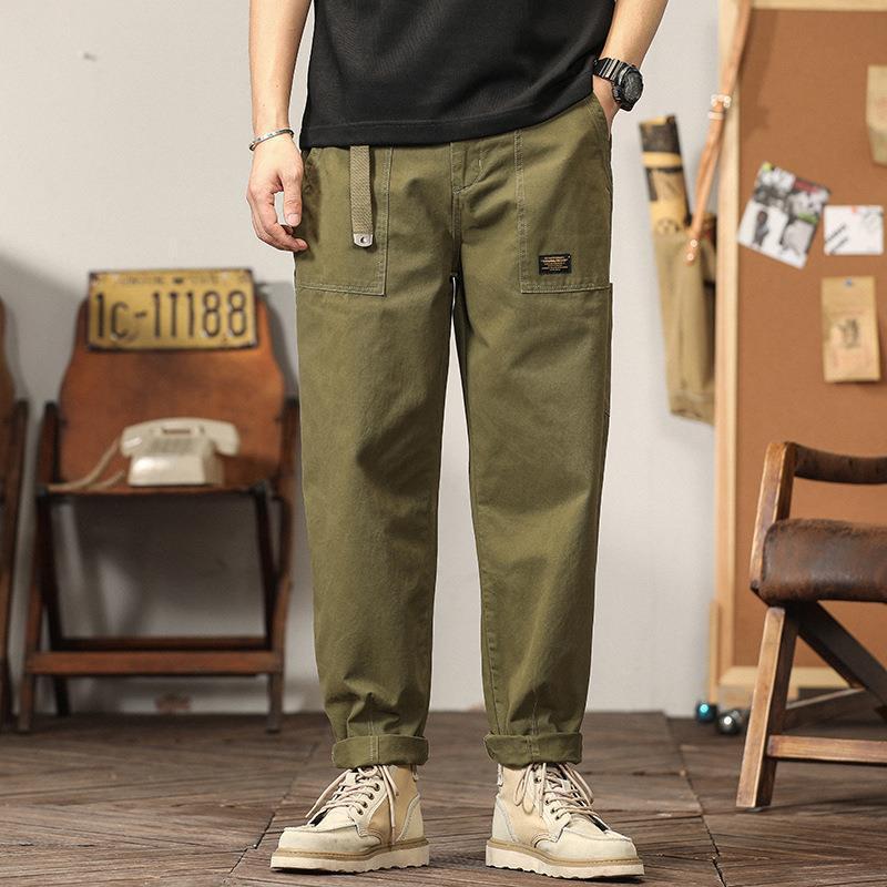 Men's workwear khaki pants leg binding pants