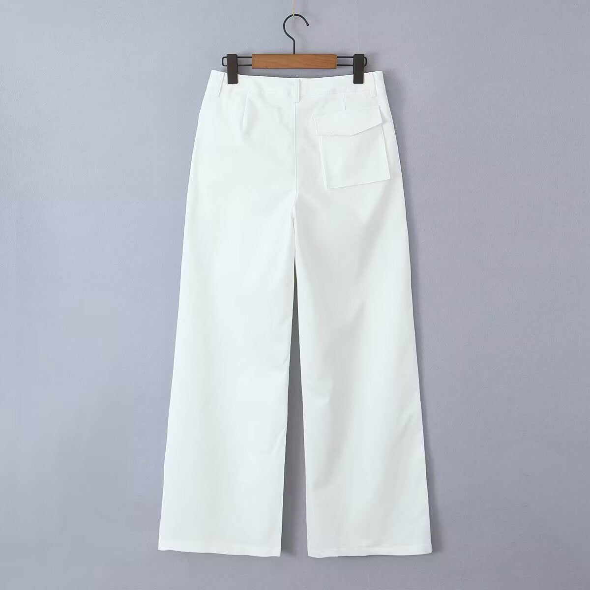 Low waist wide leg work pants for women