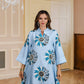 Muslim Printed Long Robe Elegant Middle Eastern Dubai Dress Printed Robe