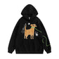Retro hoodie design with fun embroidery hoodie hood