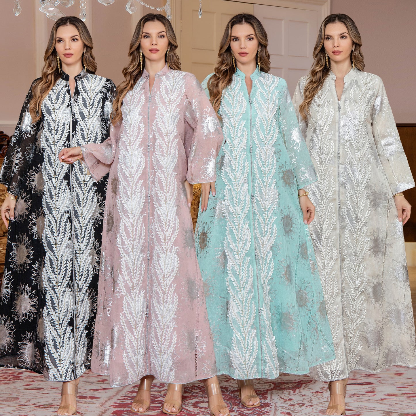 Muslim Embroidered  Dress Dubai Long Robe Arabic Women's Clothing