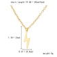 Rinhoo Stainless Steel Necklace For Women Men Long Chain Small Lightning Pendant Necklace Party Ornament Jewelry Gift