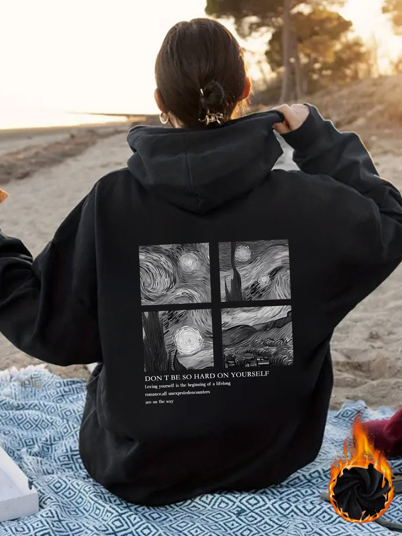 Oil painting printed hood