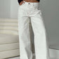 Wide leg denim pants floor length pants