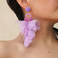 Handmade fabric floral earrings for women's long style earrings and earrings