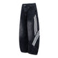 Retro Street Washed Three-Stripe Deconstructed Wide-Leg Jeans