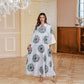 Muslim Printed Long Robe Elegant Middle Eastern Dubai Dress Printed Robe