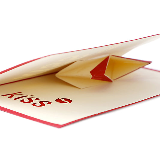 3D Pop Up Paper Laser Cut Greeting Cards Creative Handmade Kiss Birthday Postcards for Lover Thank You Cards