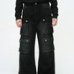Multi-Pocket Cargo Wide-Leg Jeans