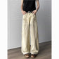Embroidered denim pants men's wide leg pants