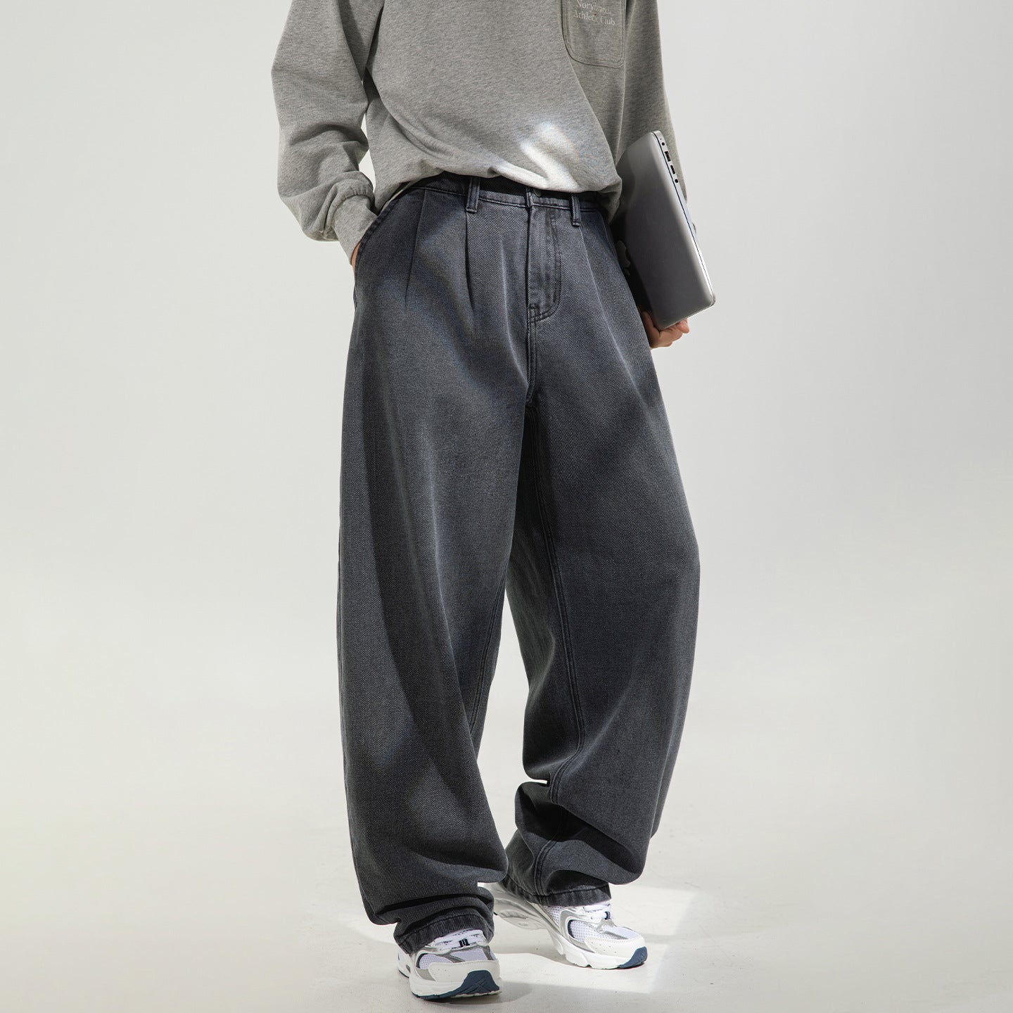 Loose long pants straight leg pants