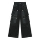Multi-Pocket Cargo Wide-Leg Jeans