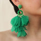 Handmade fabric floral earrings for women's long style earrings and earrings