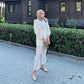 Arab Women's Wrinkled Long Sleeve Belted Shirt Loose Long Casual Set