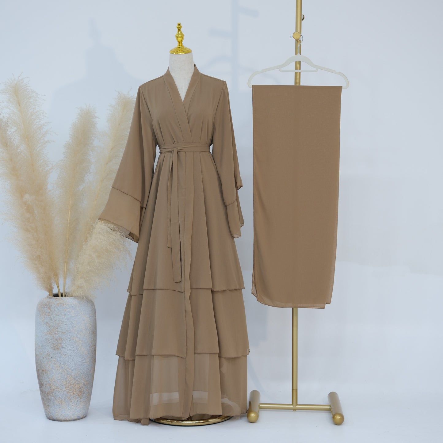 Elegant Children's Family Matching Cardigan Abaya