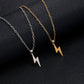 Rinhoo Stainless Steel Necklace For Women Men Long Chain Small Lightning Pendant Necklace Party Ornament Jewelry Gift